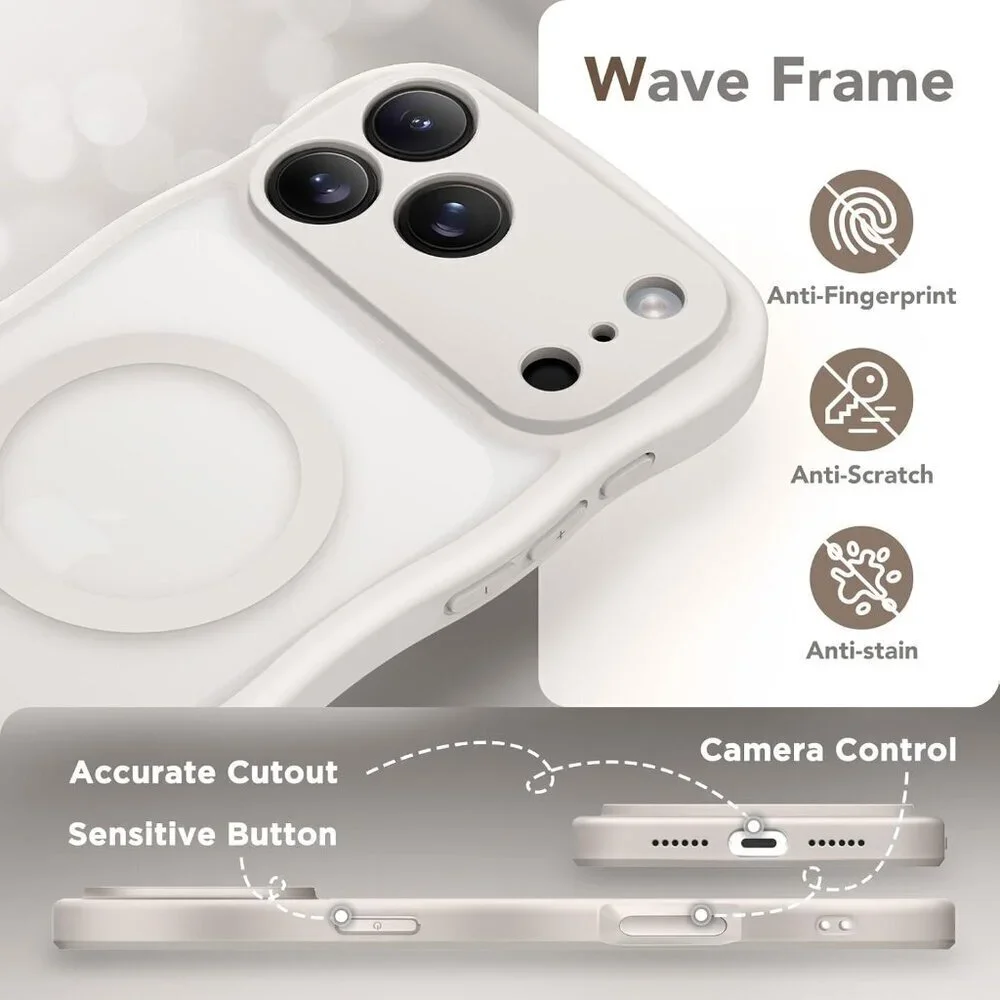 Women Stone Iphone 17 Pro Max Case Full Camera Protection Mag Safe